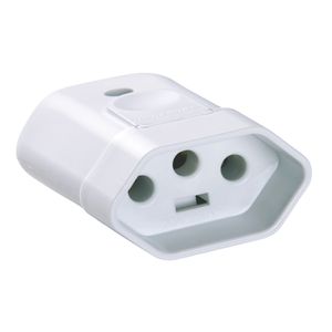 Plugue Fêmea 2P+T 10A 250V Branco Tramontina