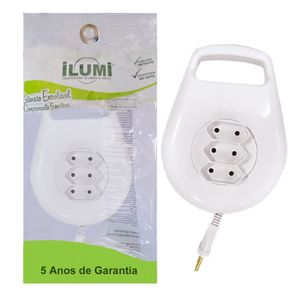 Extensão Enrolável Cordão Paralelo 5 Metros Branca Ilumi