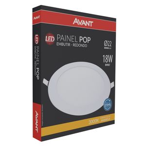 Painel De Embutir Redondo 22 Cm 18W 3000K Bivolt Avant