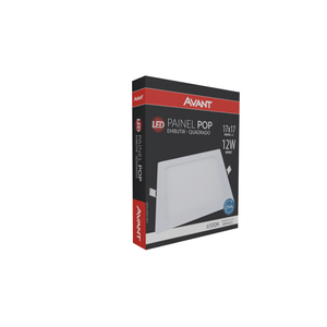 Painel Led De Embutir Quadrado 17 Cm 12W 6500K Bivolt Avant