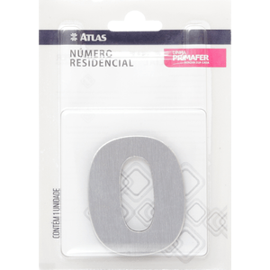 Número Para Casa 60 Mm Com Adesivo N°0 Acm Escovado Primafer