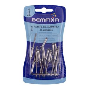 Rebite de Alumínio 4,0x15 Mm 15 Unidades Bemfixa