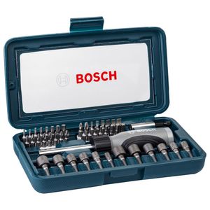 Kit de Pontas e Soquetes Para Parafusar com 46 unidades Bosch