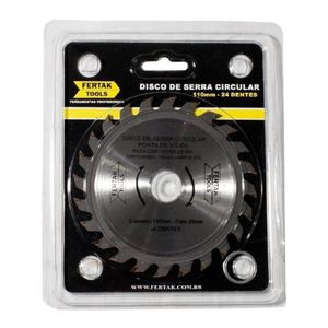 Disco De Serra Circular 110 Mm x 20 Mm 24 Dentes Fertak