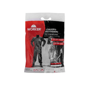 Conjunto Capa de Chuva Motoqueiro em Pvc Com Refletivo G Worker
