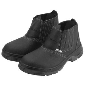 Bota Couro Nº39 Com Elástico e Bico PVC Worker