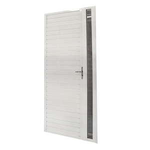 Porta Alumínio White Lambri 210x100 Cm (AXL) Lado Esquerdo Quality Esquadria