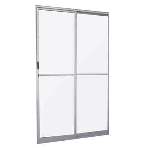 Porta De Alumínio Natural Vidro Liso Balcão (AxL) 210x160 Cm 2 Folhas Quality/Prime