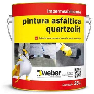 Pintura Ásfaltica Acqua Galão 3,6 Litros Quartzolit