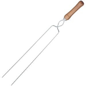Espeto Duplo para Churrasco Em Aço Cromado 75 Cm Mor