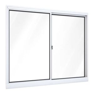 Janela Alumínio Branco Liso 2 Folhas 100x150 Cm (AXL) MGM Esquadrias
