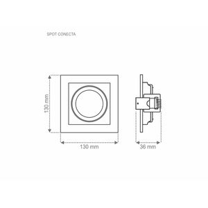 Spot de Embutir Recuado Branco 20W 6500K Taschibra