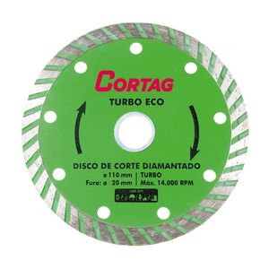 Disco De Corte Diamantado Turbo Eco 110x20 Mm Cortag