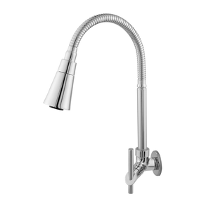 Torneira de Cozinha Parede Com Bica Spire Giratória 2065 Neshe Cromada Imperatriz