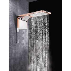 Ducha Acqua Duo Ultra Branco e Rosê 220V 6800W Lorenzetti
