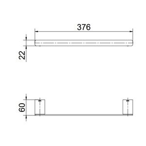 Porta Toalha de Rosto Flat 30 Cm Cromado Docol