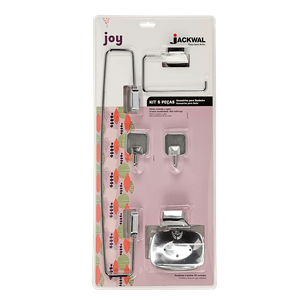 Kit Acessório de Banheiro Joy Cromado 5 Peças Jackwall