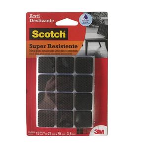 Protetor Adesivo Quadrado Preto P 12 Peças 3M