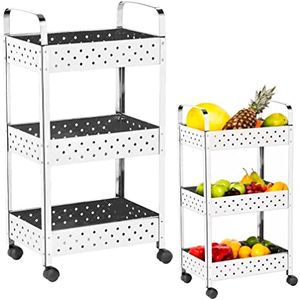 Fruteira e Organizador Multiuso Inox 3 andares Mak inox