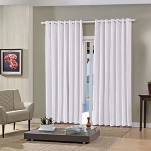 Cortina Pratika Lisa Slim Branca 260x230 Cm Bella Janela