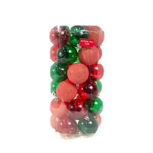 Bolas Natalinas 30 unidades Verde e Magenta 6 Cm Dora