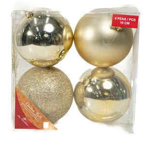 Bolas Natalinas 4 unidades Dourado 10 Cm Dora