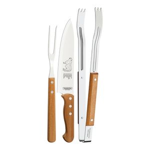 Jogo Para Churrasco 3 Peças Inox Tramontina