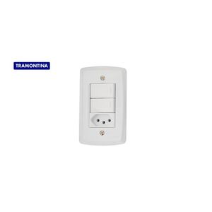 Conjunto 4x2 com 2 Interruptores Simples 10A 250V e 1 Tomada 2P+T 10A 250V Lux2 Branco Tramontina