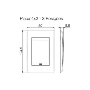 Placa 4x2 3 Posições Refinatto Preta/Titânio Weg Equipamentos
