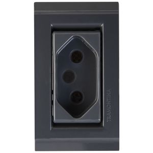 Tomada Para Móveis 2P+ T 10A Liz Grafite Tramontina