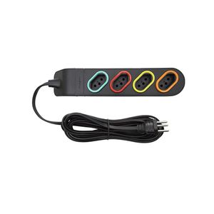Extensão Mult 4 Tomadas Preto 2P+T 10A 3 Metros DN1846 Daneva