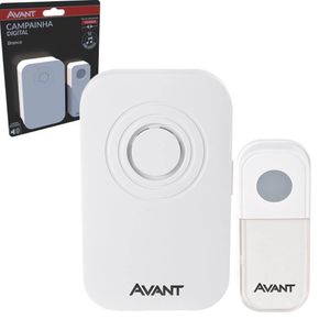 Campainha Digital de Tomada Bivolt Branca Avant