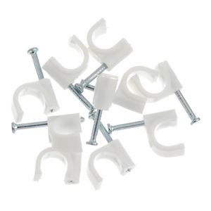 Fixa Cabo Coaxial 8 Mm Branco 10 Unidades Bemfixa