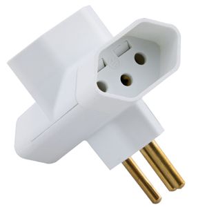 Plugue T 2P 10A 250V Branco Tramontina