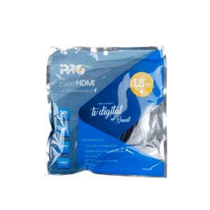 Cabo HDMI 2.0 4K 19 Pinos 1,8M Proeletronic