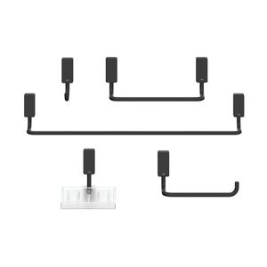 Kit Acessórios Para Banheiro 5 Peças One Preto Celite