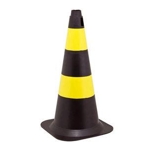 Cone de Sinalização PVC 50 Cm Amarelo e Preto Worker