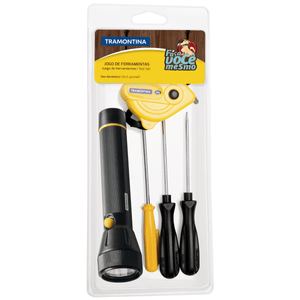 Kit de Ferramentas Com Lanterna Chaves de Fenda e Trena 5 Peças Tramontina