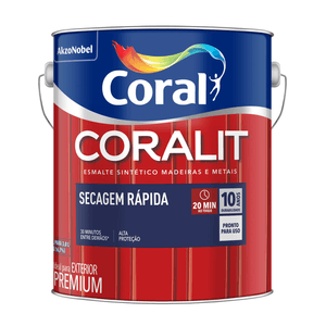 Tinta Esmalte Brilhante Coralit Secagem Rápida Branco Gelo 3 Litros Coral