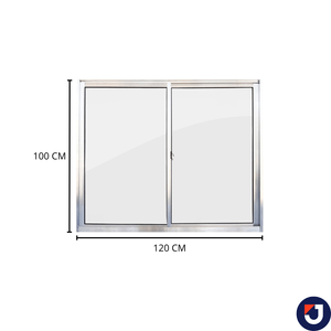 Janela De Aluminío Natural 2 Folhas 100x120 Cm (AXL) Com Vidro Liso Quality/Prime