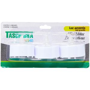 Mini Velas Led Amarela Decorativas 3 Peças Taschibra