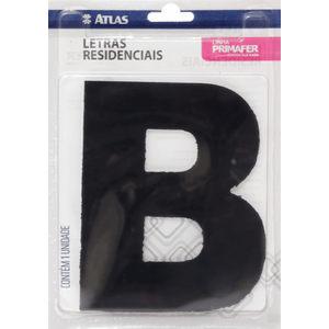 Letra Residencial B Com Adesivo 125 Mm Preto Primafer