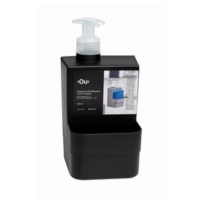 Dispenser Para Detergente E Organizador De Pia Trium 650 Ml Preto Ou