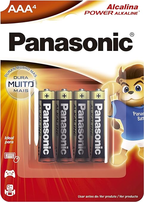 Pilha Alcalina Palito AAA com 4 LR03XAB/4B192 Panasonic