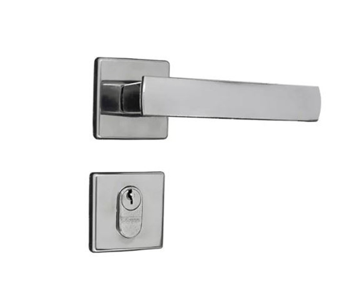 Fechadura Externa 1700 1701/33 Veneza Roseta Quadrada Cromada