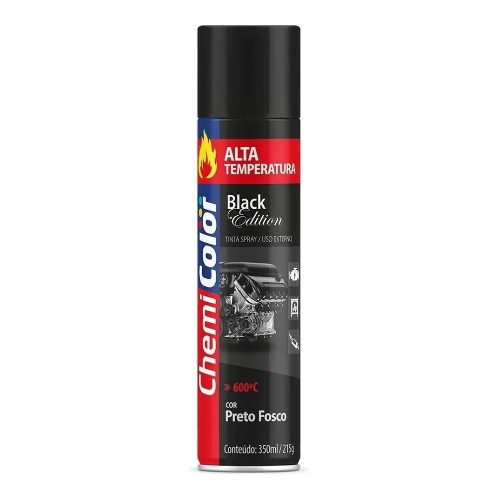 Encontraproduto.com.br - Tinta Spray Chemicolor Fosco Preto 350ml