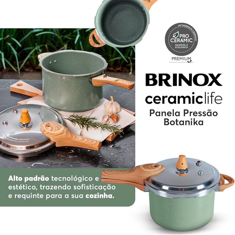 ぷりん Panela de Pressão Pressure Verde 4,2 Litros Brinox - Jurunense