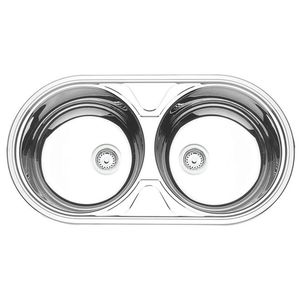 Cuba Dupla Redonda Inox 84x44cm Alto Brilho Válvula De 3 1/2 94035/207 Tramontina