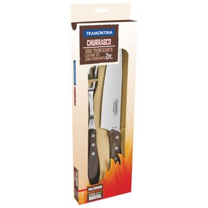 Jogo Trinchante para Churrasco Polywood 2 Peças Marrom Tramontina