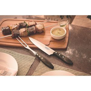 Jogo Trinchante para Churrasco Polywood 2 Peças Marrom Tramontina